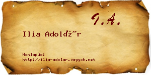 Ilia Adolár névjegykártya